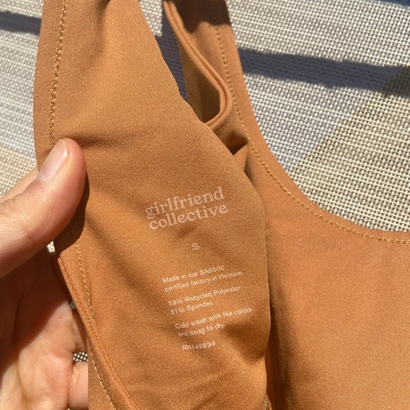 Girlfriend collective golden honey mustard unitard one piece jumpsuit - Picture 3 of 4